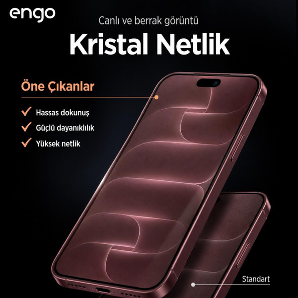 Engo Apple iPhone 18 Pro Max Uyumlu A3717 Hayalet Ekran Koruyucu Anti Spy Gizlilik Korumalı Mat Nano Cam