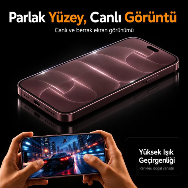 Engo Apple iPhone 18 Pro Max Uyumlu A3717 Nano Parlak Ekran Koruyucu 9H Kırılmaz Esnek Cam Şeffaf