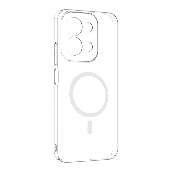 Başkenttekno Xiaomi Redmi 15C Uyumlu Kamera Korumalı MagSafe Şarj Özellikli Şeffaf Sararmaz London Sert Plastik Kapak