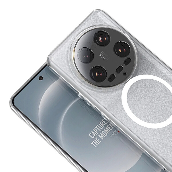 Başkenttekno Xiaomi Mi 14 Ultra Uyumlu Kamera Korumalı MagSafe Şarj Özellikli Şeffaf Sararmaz London Sert Plastik Kapak