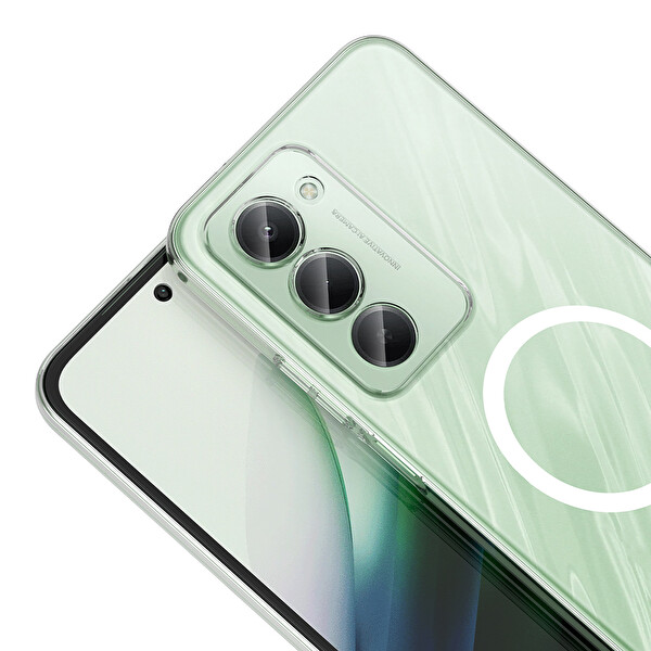 Başkenttekno Xiaomi Redmi 15 Uyumlu Kamera Korumalı MagSafe Şarj Özellikli Şeffaf Sararmaz London Sert Plastik Kapak