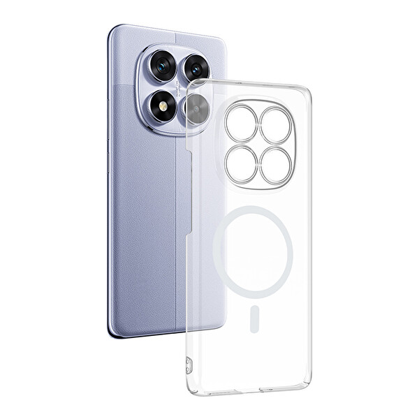 Başkenttekno Xiaomi Redmi Note 14 Pro 4G Uyumlu Kamera Korumalı MagSafe Şarj Özellikli Şeffaf London Sert Plastik Kapak