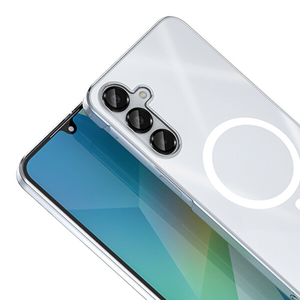 Başkenttekno Samsung Galaxy A16 Uyumlu Kamera Korumalı MagSafe Şarj Özellikli Şeffaf Sararmaz London Sert Plastik Kapak
