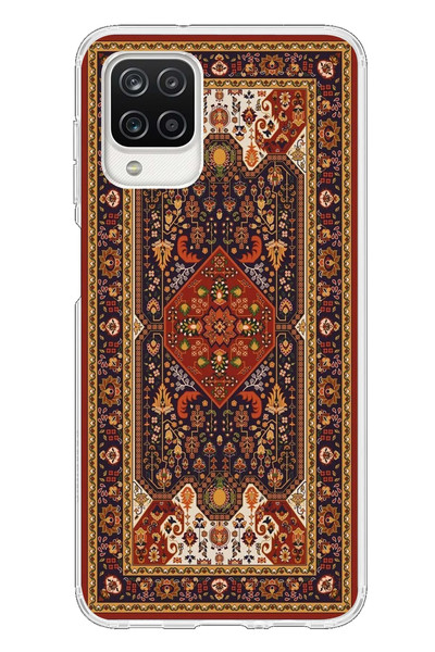Le Balvo Samsung Galaxy A12 Uyumlu Anadolu Motif Halısı Baskılı Silikon Kılıf