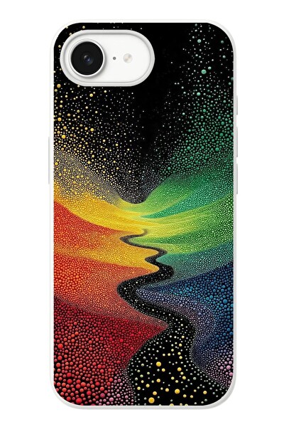 Le Balvo iPhone 16e Uyumlu Renkli Yollar Baskılı Silikon Kılıf