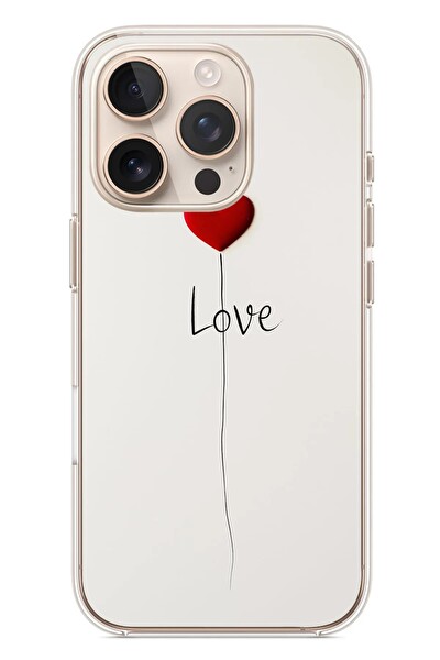 Le Balvo iPhone 16 Pro Uyumlu Love Aşk Baskılı Silikon Kılıf