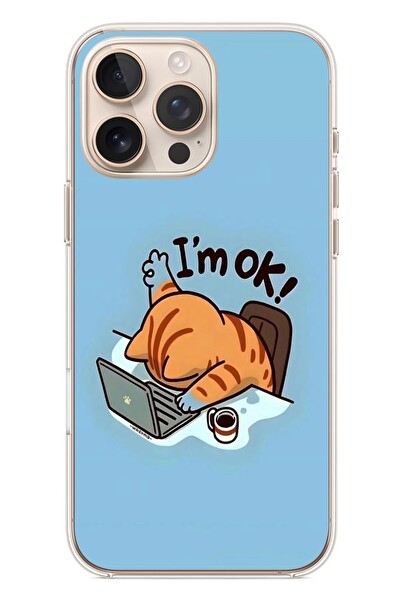 Le Balvo iPhone 16 Pro Max Uyumlu l'M Ok Baskılı Silikon Kılıf
