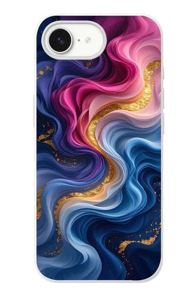 Le Balvo iPhone 16e Uyumlu Renk Katranı Baskılı Silikon Kılıf