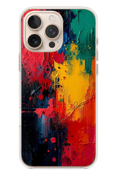 Le Balvo iPhone 16 Pro Max Uyumlu Renklerin Dansı Baskılı Silikon Kılıf