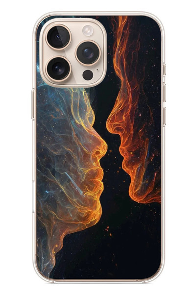 Le Balvo iPhone 16 Pro Max Uyumlu Kavuşan Çizgiler Baskılı Silikon Kılıf