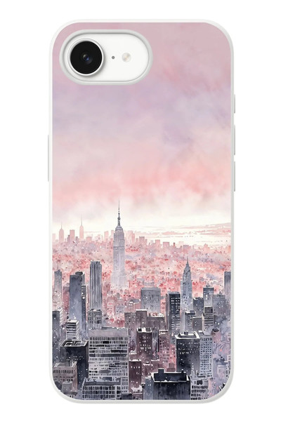 Le Balvo iPhone 16e Uyumlu Gökdelenler Baskılı Silikon Kılıf