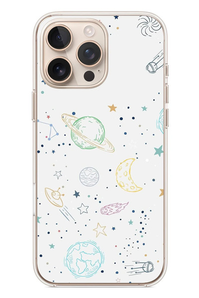 Le Balvo iPhone 16 Pro Max Uyumlu Uzay Yolculuğu Baskılı Silikon Kılıf