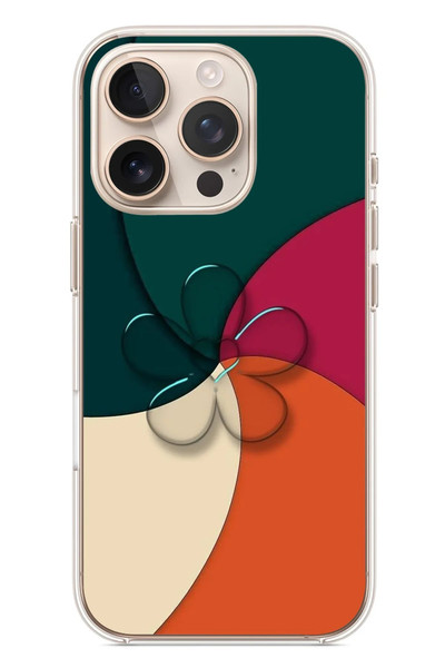 Le Balvo iPhone 16 Pro Uyumlu Modern Yonca Renkleri Baskılı Silikon Kılıf