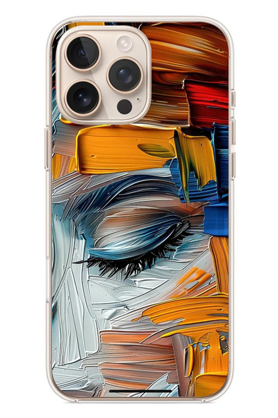 Le Balvo iPhone 16 Pro Max Uyumlu Göz Boyama Fırçaları Baskılı Silikon Kılıf