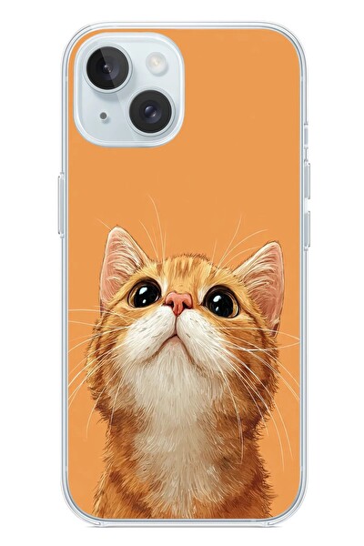 Le Balvo iPhone 15 Uyumlu Masum Kedi Baskılı Silikon Kılıf