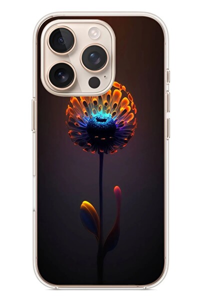 Le Balvo iPhone 16 Pro Uyumlu Büyülü Çiçek Baskılı Silikon Kılıf