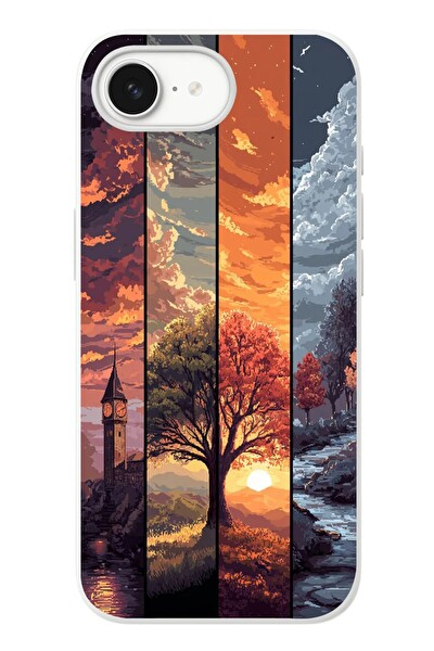 Le Balvo iPhone 16e Uyumlu Sonbahar İlkbaharım Baskılı Silikon Kılıf