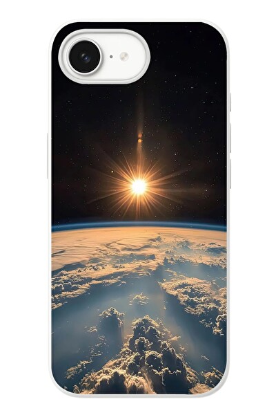 Le Balvo iPhone 16e Uyumlu Uzay Günbatımı Baskılı Silikon Kılıf