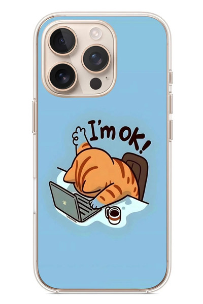 Le Balvo iPhone 16 Pro Uyumlu l'M Ok Baskılı Silikon Kılıf