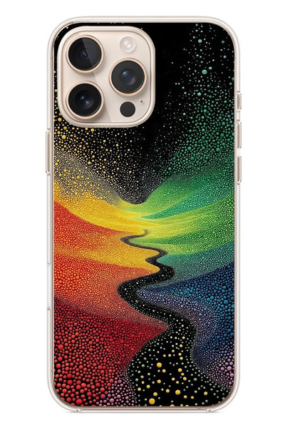Le Balvo iPhone 16 Pro Max Uyumlu Renkli Yollar Baskılı Silikon Kılıf