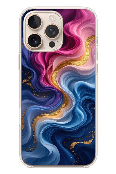 Le Balvo iPhone 16 Pro Max Uyumlu Renk Katranı Baskılı Silikon Kılıf