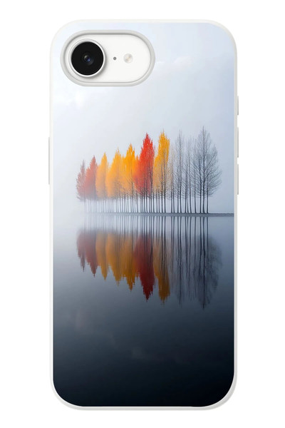 Le Balvo iPhone 16e Uyumlu Sonbahar Zamanı Baskılı Silikon Kılıf