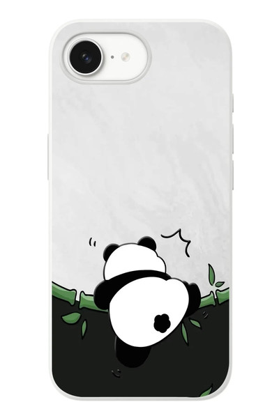 Le Balvo iPhone 16e Uyumlu Bambuya Çıkan Panda Baskılı Silikon Kılıf