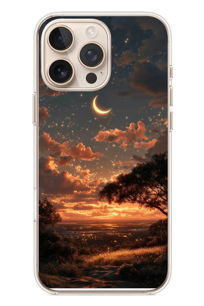 Le Balvo iPhone 16 Pro Max Uyumlu Ay Gecesi Baskılı Silikon Kılıf