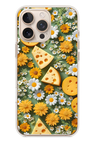 Le Balvo iPhone 16 Pro Max Uyumlu Peynirler Baskılı Silikon Kılıf