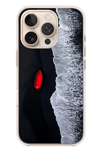 Le Balvo iPhone 16 Pro Uyumlu Kırmızı Tekne Yalnız Baskılı Silikon Kılıf