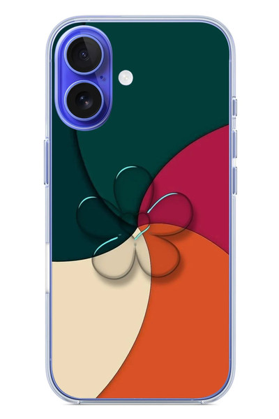 Le Balvo iPhone 16 Uyumlu Modern Yonca Renkleri Baskılı Silikon Kılıf