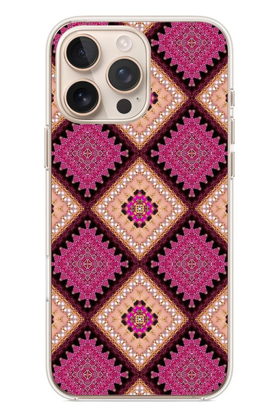 Le Balvo iPhone 16 Pro Max Uyumlu Pembe Yavrusu Motifleri Baskılı Silikon Kılıf