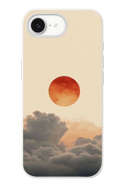 Le Balvo iPhone 16e Uyumlu Bulut ve Güneş Baskılı Silikon Kılıf