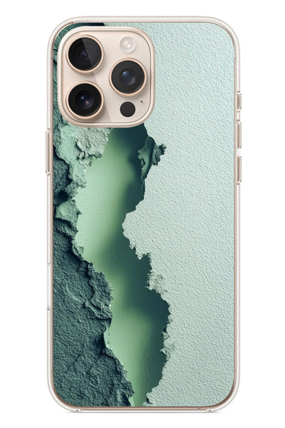 Le Balvo iPhone 16 Pro Max Uyumlu Koyu Yeşil İzler Baskılı Silikon Kılıf