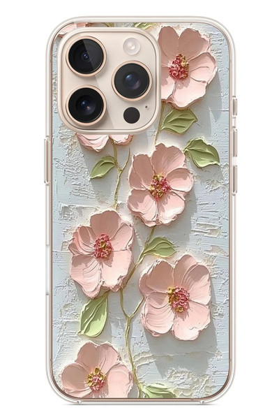 Le Balvo iPhone 16 Pro Uyumlu Gül Kurusu Baskılı Silikon Kılıf