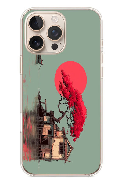 Le Balvo iPhone 16 Pro Max Uyumlu Sahil Evi Baskılı Silikon Kılıf