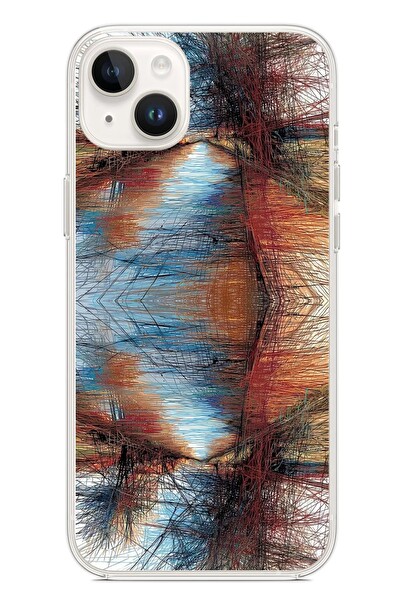 Le Balvo iPhone 14 Plus Uyumlu Karışık Çizgiler Baskılı Silikon Kılıf