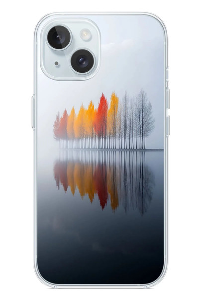 Le Balvo iPhone 15 Uyumlu Sonbahar Zamanı Baskılı Silikon Kılıf
