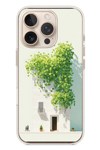 Le Balvo iPhone 16 Pro Uyumlu Sarmaşıklı Ev Baskılı Silikon Kılıf