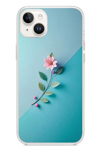 Le Balvo iPhone 14 Plus Uyumlu Çiçeğin Pembesi Baskılı Silikon Kılıf