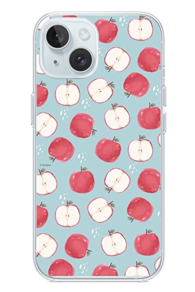Le Balvo iPhone 15 Uyumlu Elmalar Baskılı Silikon Kılıf