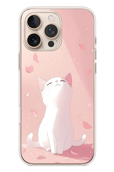 Le Balvo iPhone 16 Pro Max Uyumlu Minnoş Kedi Baskılı Silikon Kılıf