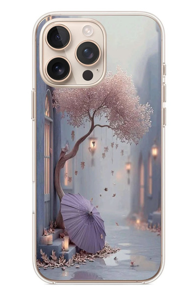 Le Balvo iPhone 16 Pro Max Uyumlu Mor Lamba Altı Baskılı Silikon Kılıf