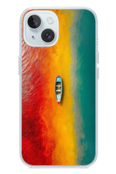 Le Balvo iPhone 15 Uyumlu Rengarenk Tekne Baskılı Silikon Kılıf