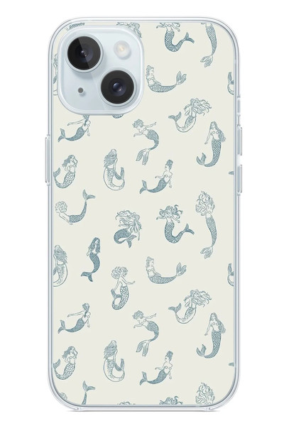Le Balvo iPhone 15 Uyumlu Deniz Kızları Baskılı Silikon Kılıf
