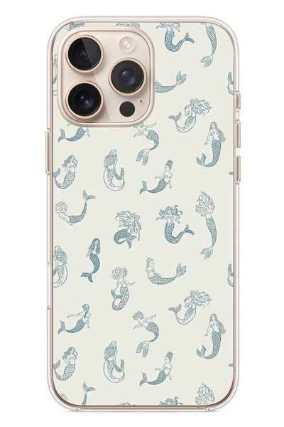Le Balvo iPhone 16 Pro Max Uyumlu Deniz Kızları Baskılı Silikon Kılıf
