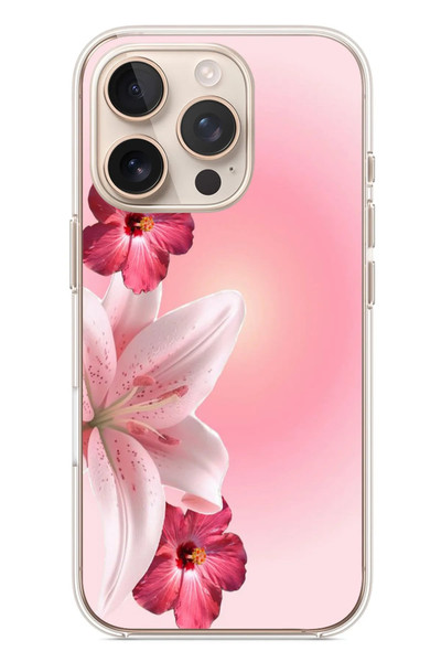 Le Balvo iPhone 16 Pro Uyumlu Tematik Çiçek Baskılı Silikon Kılıf