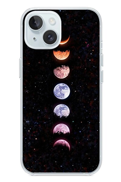Le Balvo iPhone 15 Uyumlu Tüm Gezegenler Baskılı Silikon Kılıf
