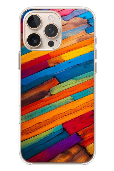 Le Balvo iPhone 16 Pro Max Uyumlu Renk Geçişleri Baskılı Silikon Kılıf