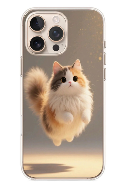 Le Balvo iPhone 16 Pro Max Uyumlu Zıplayan Kedi Baskılı Silikon Kılıf